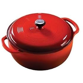 Lodge Logic EC6D43 Enameled Cast-Iron 6-Quart Dutch Oven, Island Spice Red Lodge Logic EC6D43 Enameled Cast-Iron 6-Quart Dutch Oven, Island Spice Red