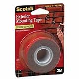 3M Commercial Office Supply Div. Products - Heavy-Duty Exterior Mounting Tape, Holds 5 lb., 1x60 - Sold as 1 RL - Professional quality tape is designed for attaching items up to 5 lb. virtually to any surface including brick, stone, masonry, stucco, glass, metal and more. Tape is weather-resistant and water-resistant.