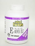 Vitamin E 400 Mixed Tocopherols by Natural Factors, 240 Count softgels