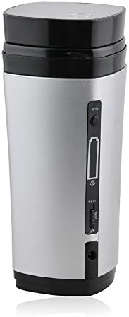 USB Rechargeable Heated Hot Mug, 130ml Coffee Cup Mug with Automatic Stirring, Silver