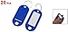 20 Pcs Key ID Label Tags Split Ring Keyring Keychain Blue