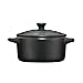 Premier Housewares OvenLove Stoneware Mini Casserole Dish with Lid, 10 Diameter x 5 cm Height, Matt Black