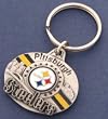 Pittsburgh Steelers Pewter Oval Keychain
