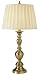 Traditional Brass Candlestick Table Lamp with Drum Shade