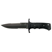 Gerber 06995 Silver Trident Sheath Knife with  Double Serration Edge