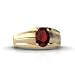 14K Yellow Gold Genuine Oval Garnet Men\'s Men\'s Ring
