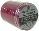 12 ct. RED ACRYLIC SHOWER HOOKS IN CADDY CONTAINER