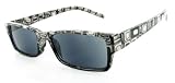 Squiggles Full Sun Readers Sunglasses (NOT A BIFOCAL) for youthful and active men and women who like to look great while reading in comfort in the sun. (Black +3.00)