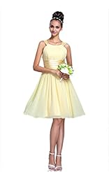 Square Neck Short Lace Sleeveless Bridesmaid Dress 