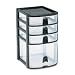 Office Products : Rubbermaid 9A6100BLA Mini storage drawers, 11-1/4 high, black with 4 clear drawers