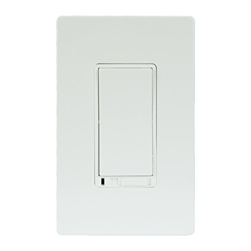 Enerwave ZW500D-W Z-Wave Dimmer Switch In-Wall Wireless, 120VAC 60Hz 500W Incandescent Dimmable LED and CFL W/ Two Free Wall Plates - Up to 100ft Range - Works as Repeater to Extend Range up to 100ft, White