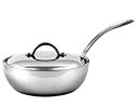 CIA Masters Collection 7-Ply Clad Copper - 3 Qt Saucier w/Cover - Stainless Steel