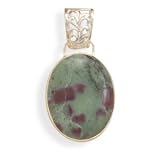 Sterling Silver Oval Ruby Geosite Pendant