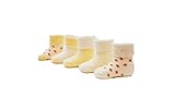 clearly ベビー・キッズ用靴下 シンプル折り返し 5足セット 1～10歳くらいまで (6ヵ月～1歳(約8～10cm), イエロー)