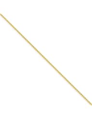 14K Yellow Gold 1.0mm Round Wheat Chain Necklace