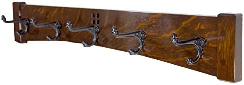 Coat Rack 30 Inch 5 Cast Iron Hook Arts and Crafts Style