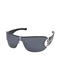 Gucci Decorated Horsebit Shield Sunglasses Black Grey by Gucci