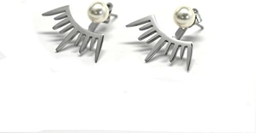 Miss Mozart Stainless Steel Ray of Light Earring Jackets Silver Tone