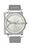 BCBG Bracelet Crystallized Bezel Silver-tone Dial Women's Watch #BCBG8209