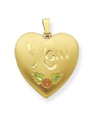 Genuine IceCarats Designer Jewelry Gift Gold Plated Sterling Silver 24Mm Satin, Enameled, D/C Mom Locket