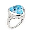 Millefiori Blue Heart Ring