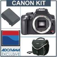Canon Digital Rebel XT Black SLR Camera Kit, with 2 GB CF Memory Card, Spare NB-2LH Lithium-Ion Rechargeable Battery, Slinger System Bag