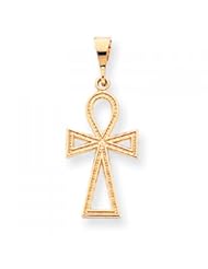 10k Yellow Gold Cross Charm - Religious Jewelry