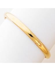 14k Gold 3/16 Polished Hinged Baby Bangle Bracelet