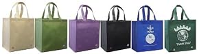 Reusable Grocery Tote Bag 6 Pack Combo