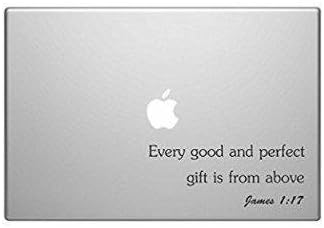 WHITE COLOR EVERY GOOD PERFECT GIFT IS FROM ABOVE JAMES BIBLE VERSE STICKER DECAL DIE CUT AUTO CAR HELMET NOTEBOOK CAR WALL MACBOOK VINYL WALL ART LAPTOP HOME DECOR DECOR ART DECORATION