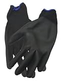 Grip Tools Black Soft Nylon Polyurethane Coated Gloves Large Greater Finger Movement