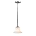 Murray Feiss P1117BS Barrington Collection 1-Light Mini-Pendant, Brushed Steel Finish with Opal Etched Glass Shade