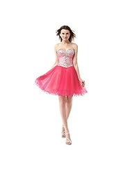 Short Corset   Waistline Sequined Ruched Tiered Tulle Prom Dress 