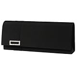 Satin Rectangule Clutch, with Rhinestone Decore - Evening Bag - Leticia