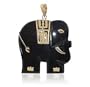 Classic 14 KT Yellow Gold Black Onyx Elephant Pendant 14k Charm