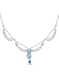 12.40 Cts Blue Topaz Necklace in Sterling Silver