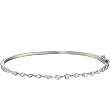 14K White Gold Diamond Bangle Bracelet - 1.00 Ct.