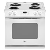 Whirlpool: WDE101LVQ 30'' Drop-in Electric Range with 4 Coil Elements, 4.5 cu. ft. Oven Capacity, On