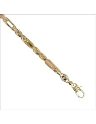 14k Tricolor Gold, Milano Rope Figarope Chain Necklace 6mm Wide