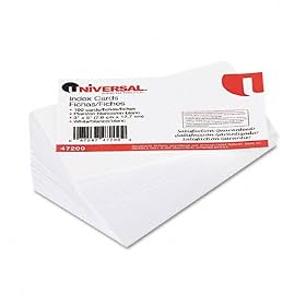 Index Cards, Plain (Unruled), 3'' x 5'', WHITE - Value Pack Of 500 Cards