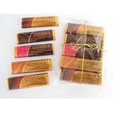 Gift Pack of 5 Godiva Chocolate Candy Bars - 2 Milk Chocolate, 1 Caramel, 1 Dark Chocolate, 1 Dark Chocolate Raspberry (1.5oz)