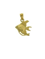 Dazzlers Solid 14 karats Gold Angelfish Charm Pendant available in three colors from jewelsberry (weights: 1.2 grams only)