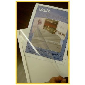 Thermal Binding Cover - Clear Front / Black Back - 1/8 - sheet capacity = 36 - 100/pack