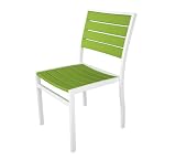 Polywood Euro All-Weather Chair, White with Lime Green Slats