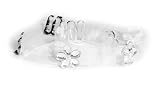 Clear rhinestone daisies on clear strap