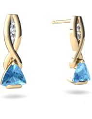 Genuine Blue Topaz 14kt Yellow Gold Earrings