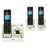 VTech LS6425-3 DECT 6.0 Cordless Phone, Black/Silver, 3 Handsets