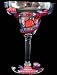 Red Hat Dazzle Design - Hand Painted - Margarita - 9 oz.
