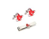 MLB Boston Red Sox Cufflinks and Tie Bar Gift Set