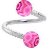 Purple Pink Marracas Spiral Twister Belly Ring
